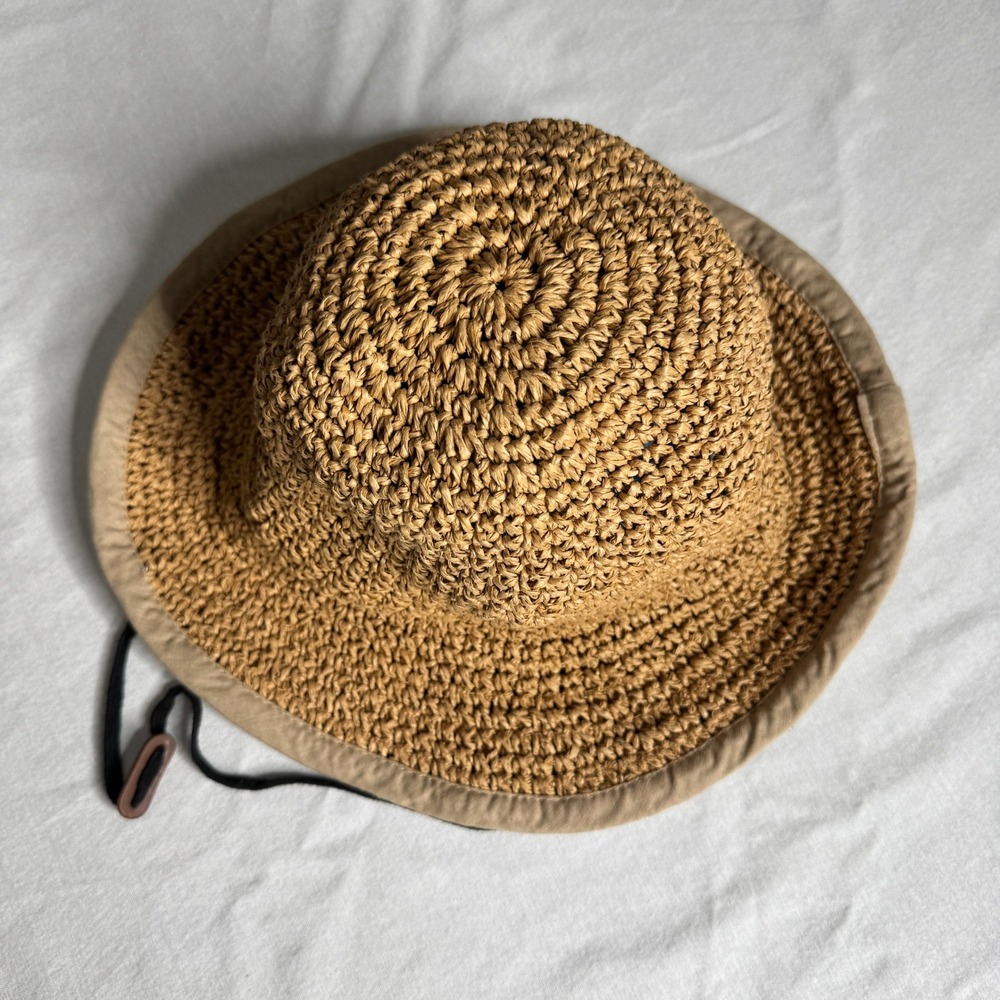 Furtalk Womens Straw Sun Hat Tan Paper Linen Adjustable Chin Strap One Size - Picture 4 of 7
